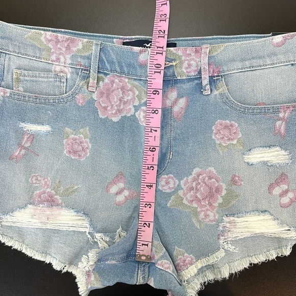 Hollister High Rise Short Short Vintage Stretch Jean Shorts Floral Distr… - Picture 9 of 12